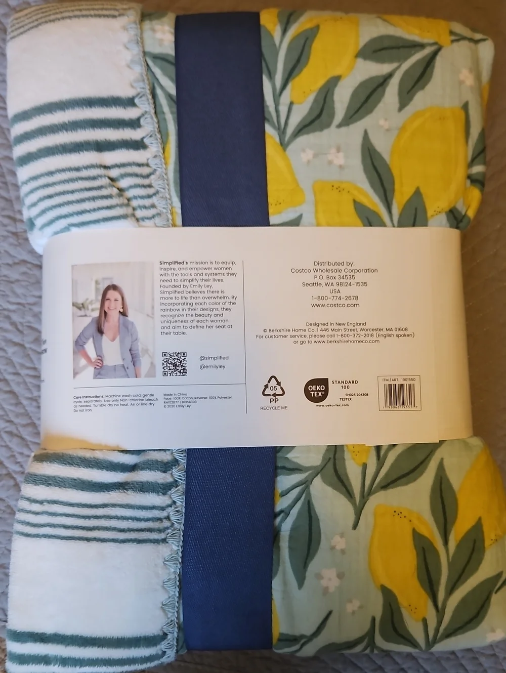 Artist Collection Cotton Gauze Throw - Lemon Print